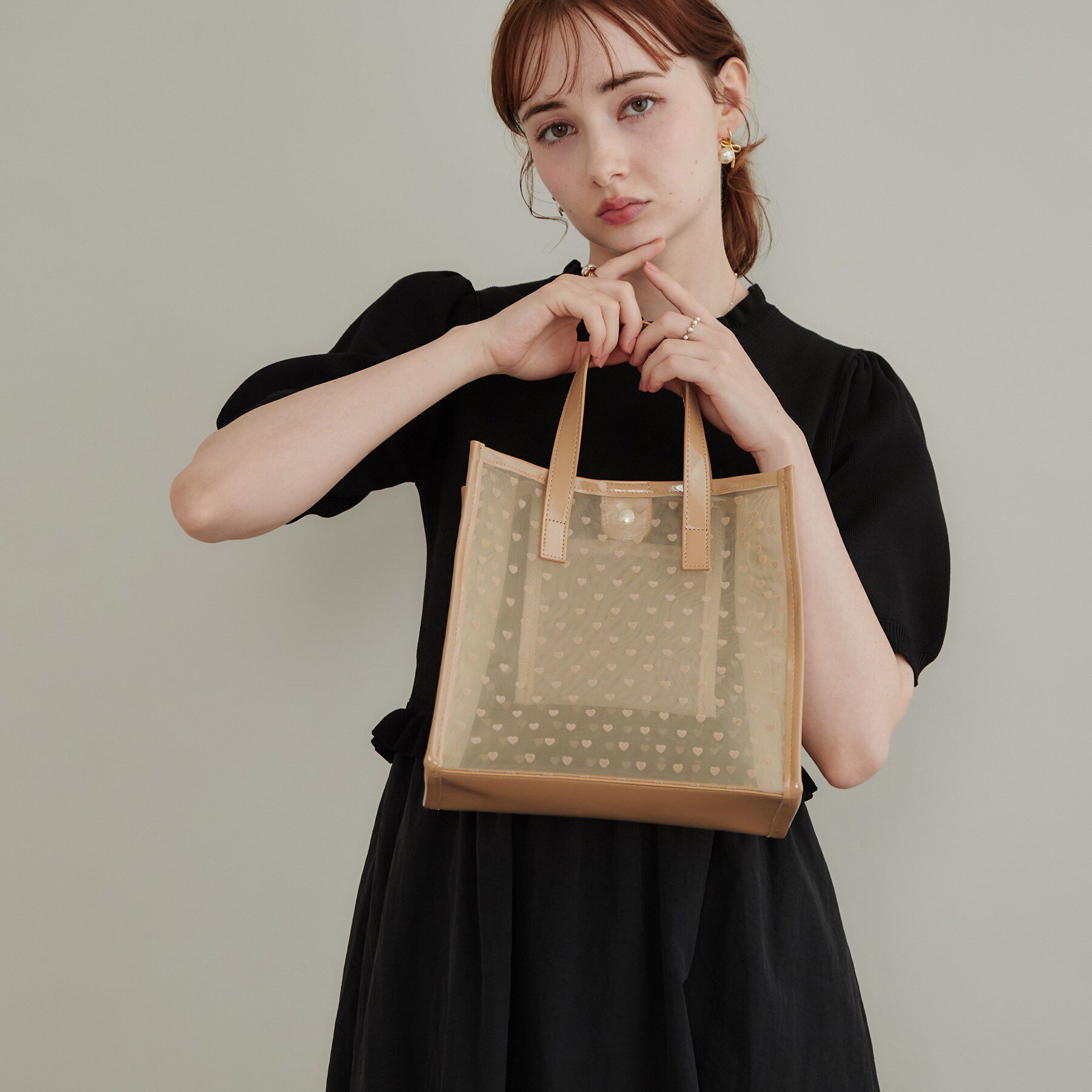 Couture broach「ハート柄クリアトートバッグ」|トートバッグ|
