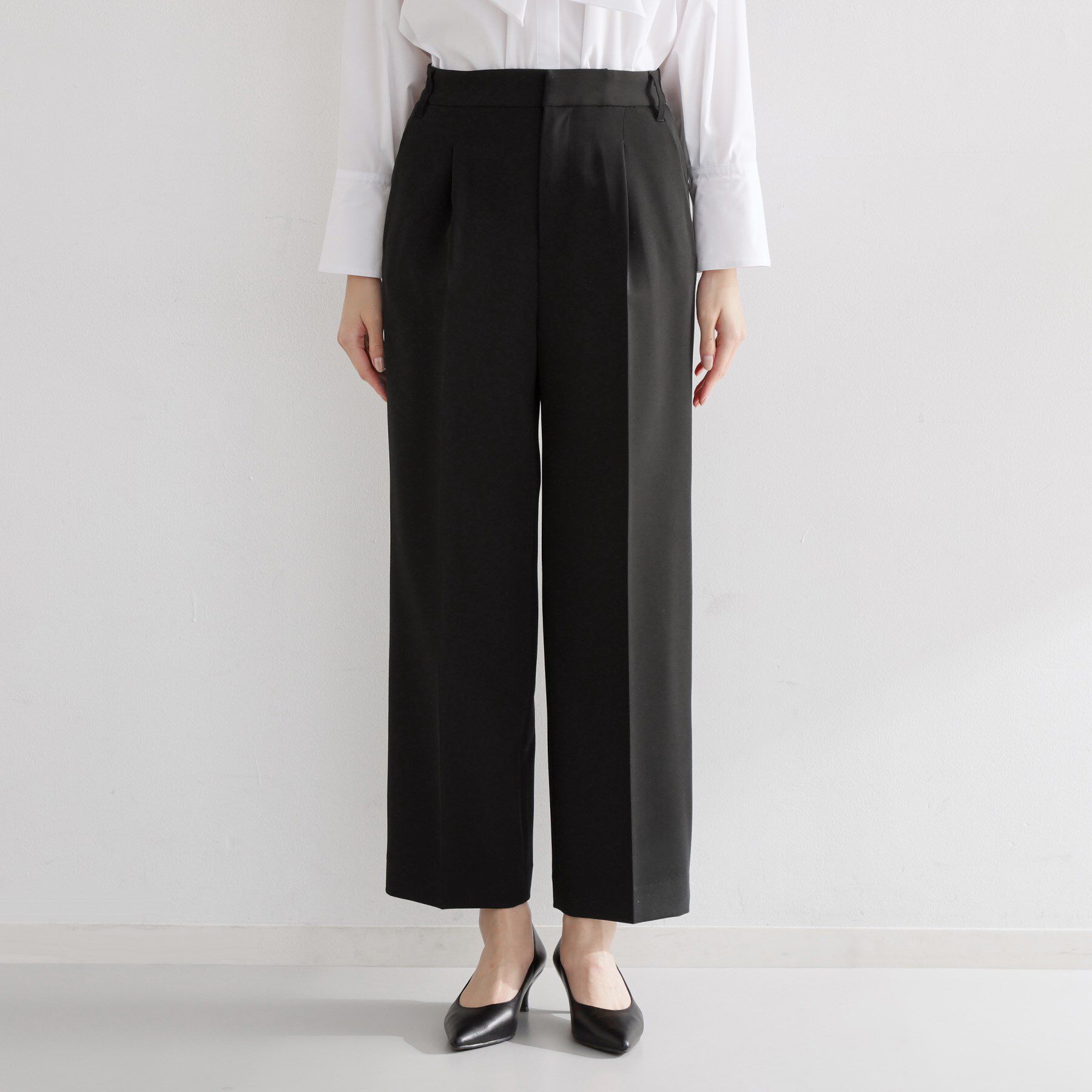 THE SHOP TK「【通勤スタイルに】ダブルクロスワイドパンツ/セットアップ可」|その他|