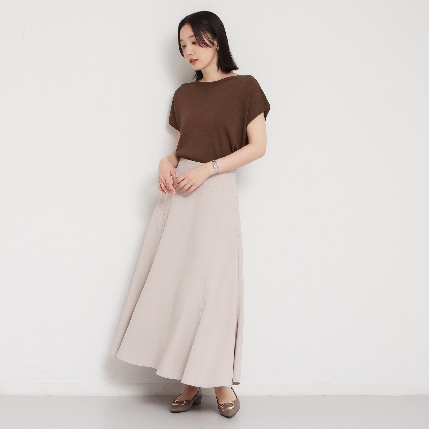 THE SHOP TK「【S-XL/ひんやりタッチ】多機能フレンチスリーブニット 洗濯機OK/UVケア/毛玉になりにくい」|ニット・セーター|