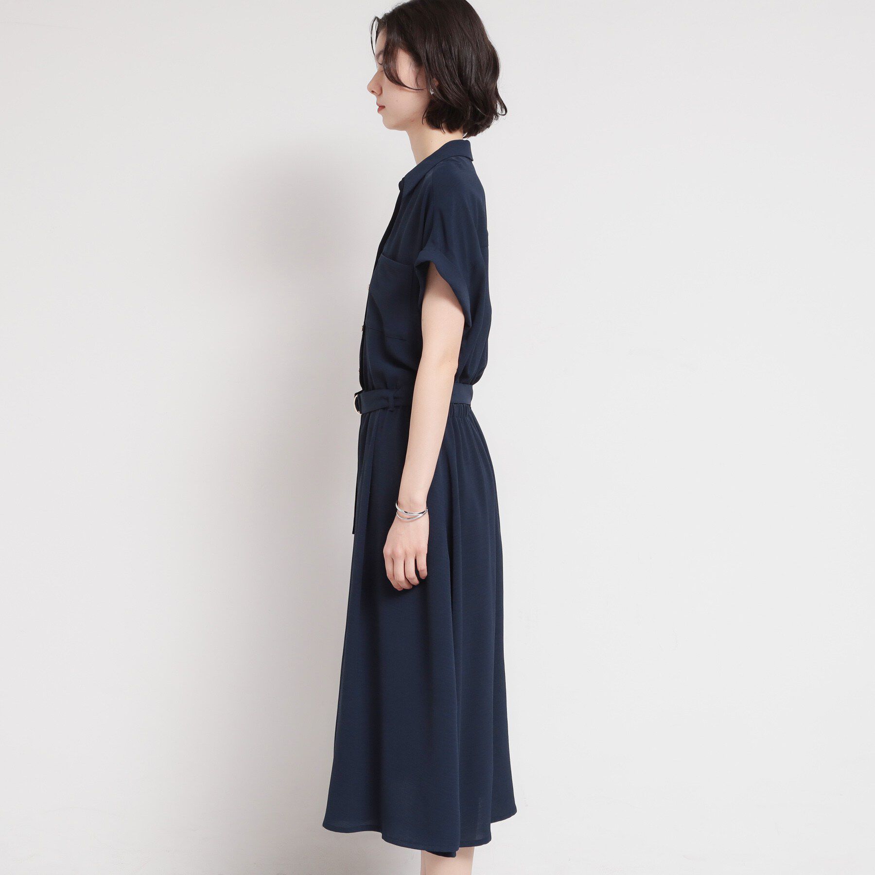 THE SHOP TK「【S-XL/ひんやり/防しわ】欲しいが詰まった 上品フィット＆フレアワンピース」|ワンピース|