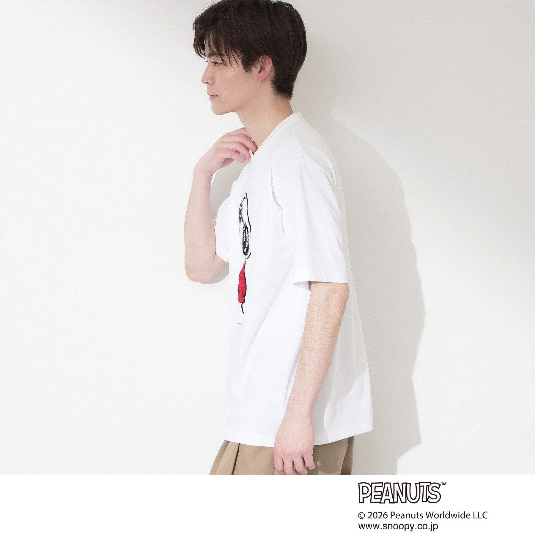 THE SHOP TK「PEANUTS ／ ピーナッツ スヌーピー さがら刺繍 半袖Tシャツ」|Tシャツ・カットソー|