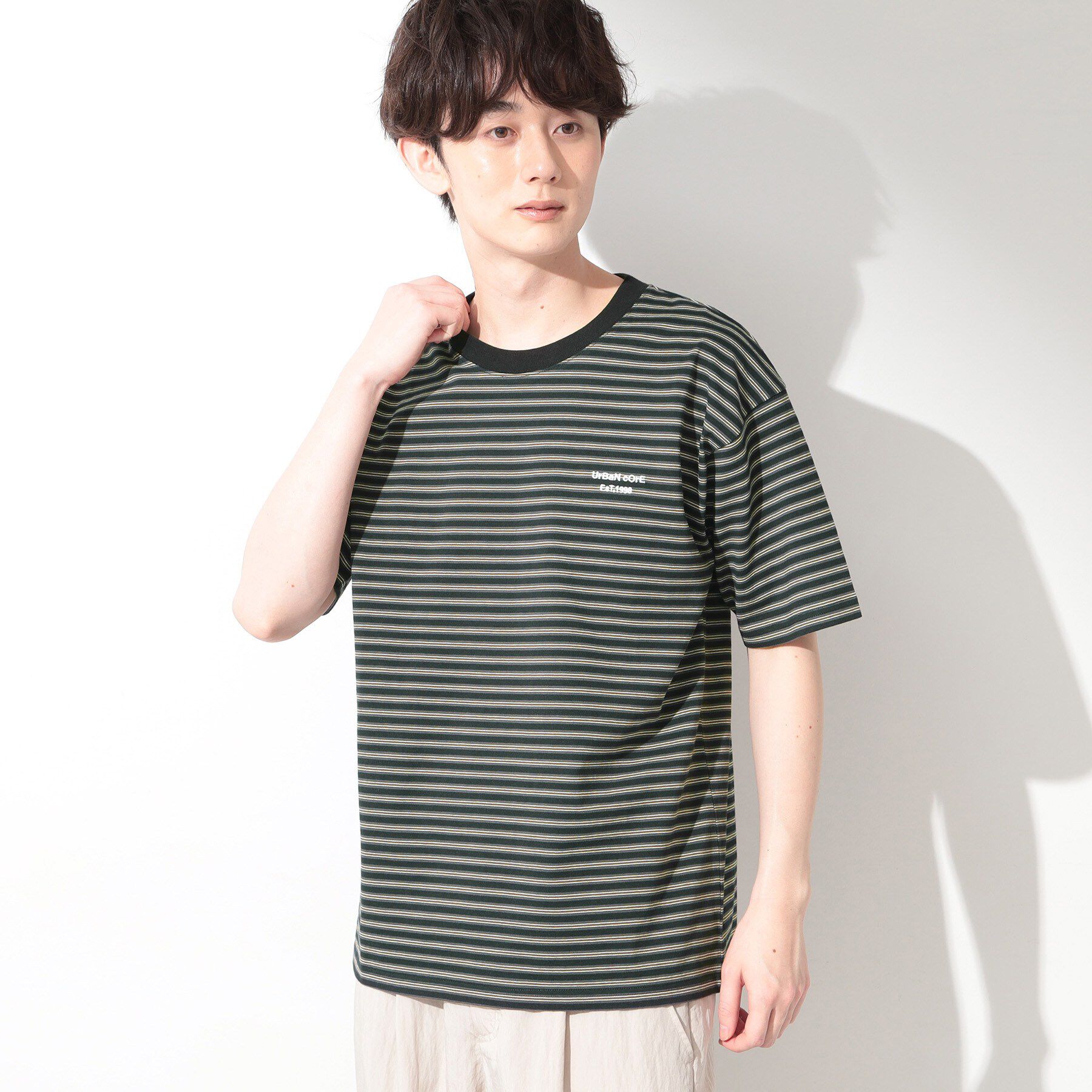 THE SHOP TK「COOLボーダー 半袖Tシャツ 接触冷感／洗濯機OK」|Tシャツ・カットソー|
