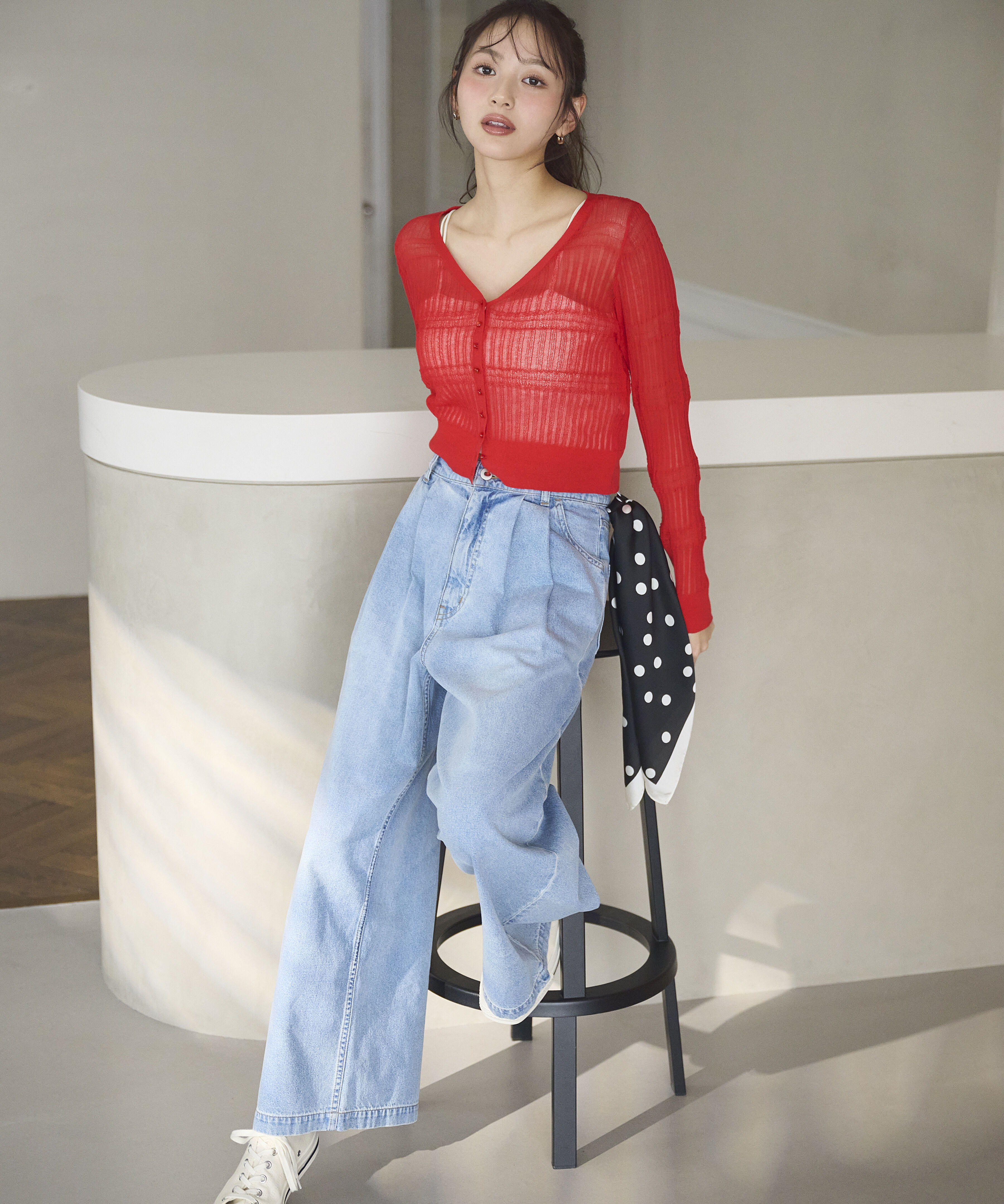 PROPORTION BODY DRESSING「〈a/mie〉ハイウエストタックバギーパンツ 26SS」|その他|ブルー①