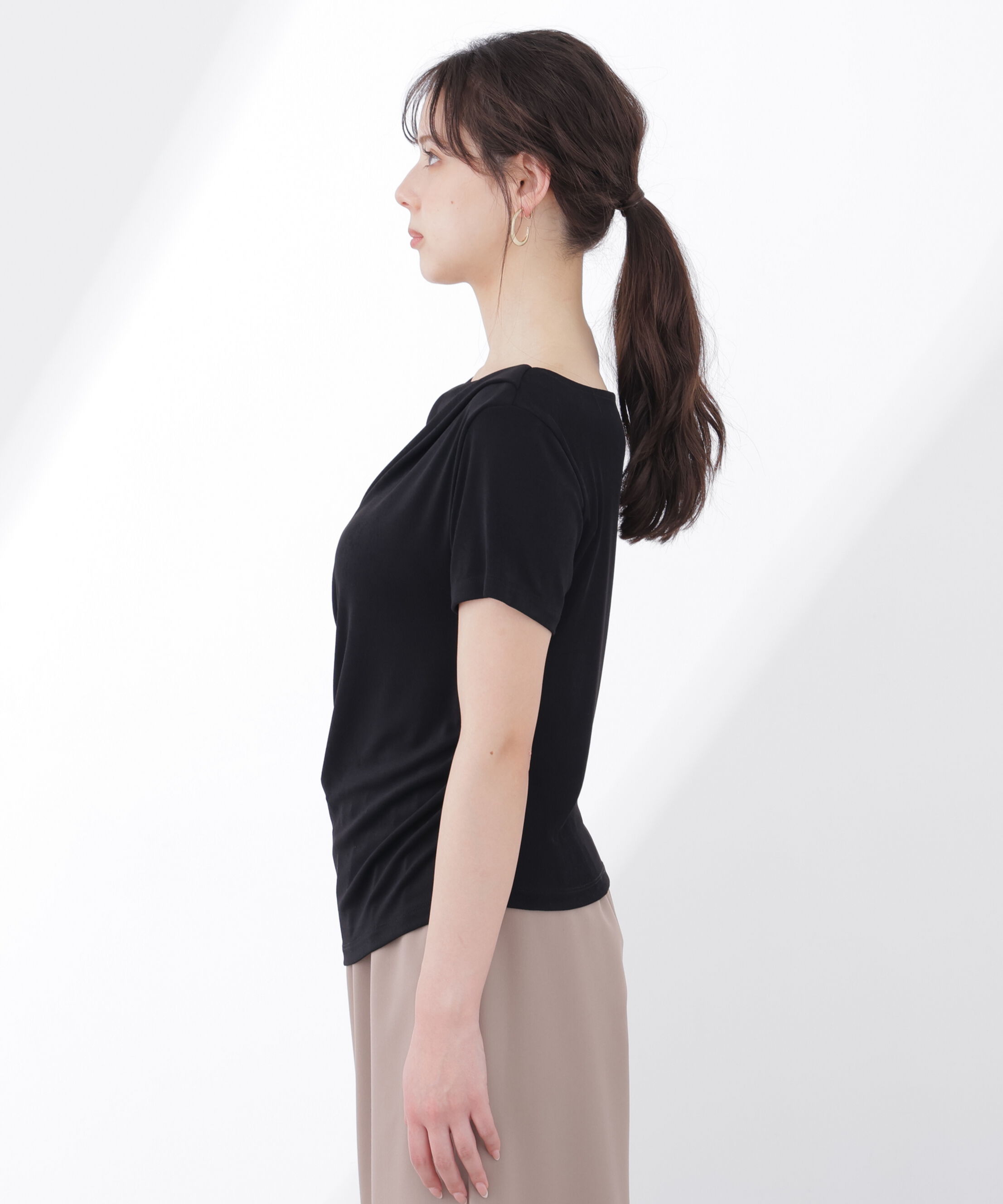 PROPORTION BODY DRESSING「〈a/mie〉アシメドレーププルオーバー」|Tシャツ・カットソー|