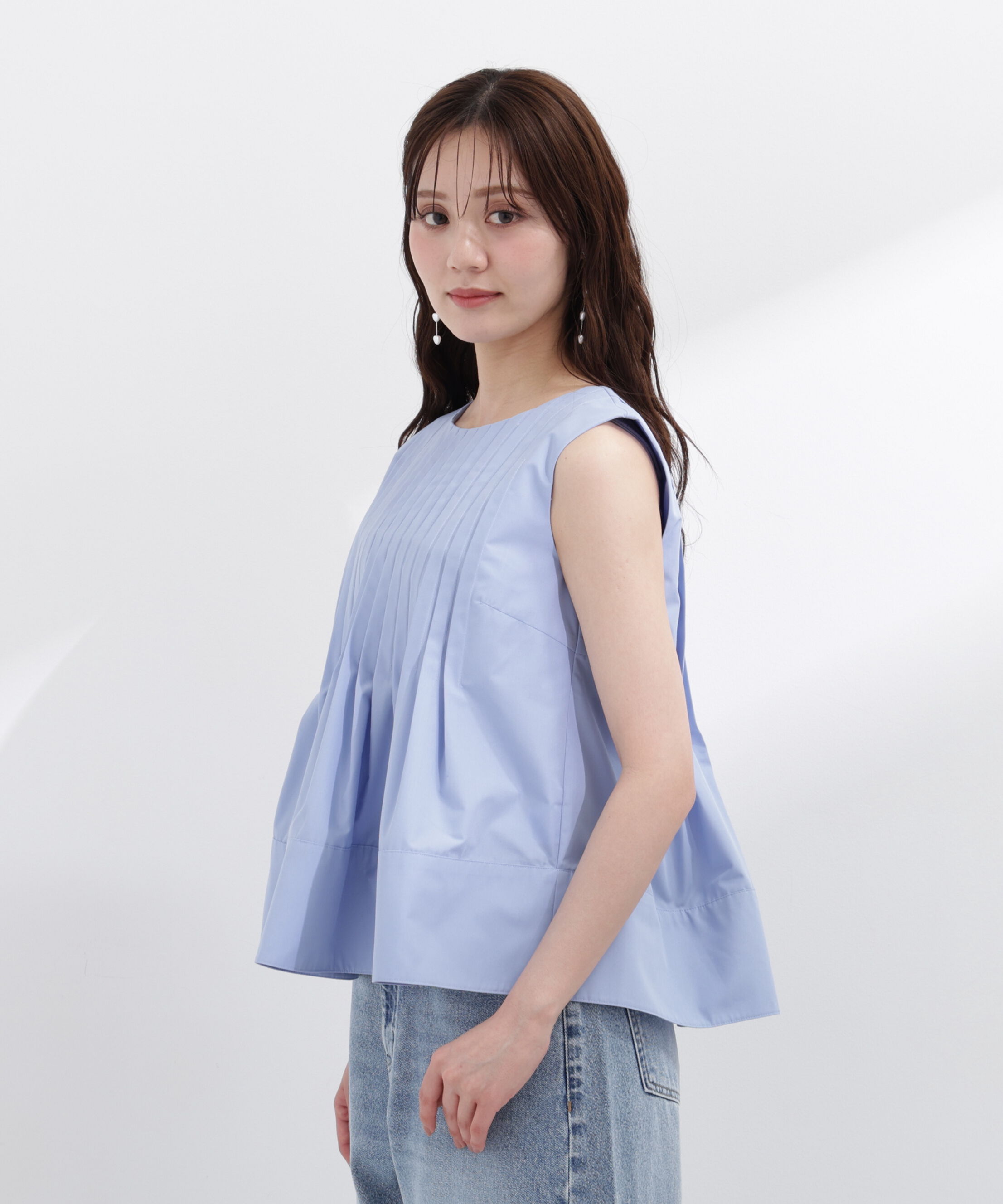 PROPORTION BODY DRESSING「〈a/mie〉ピンタックフレアーブラウス26SS」|シャツ・ブラウス|