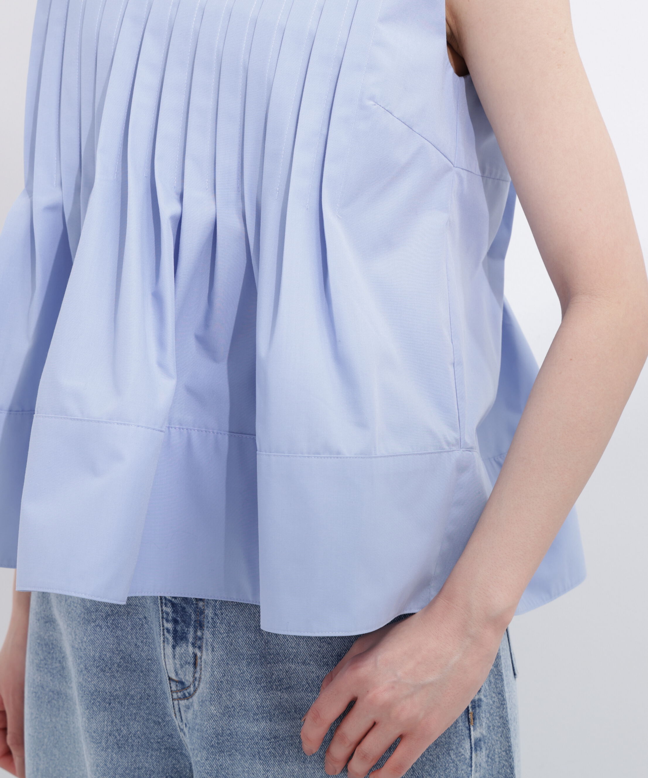 PROPORTION BODY DRESSING「〈a/mie〉ピンタックフレアーブラウス26SS」|シャツ・ブラウス|