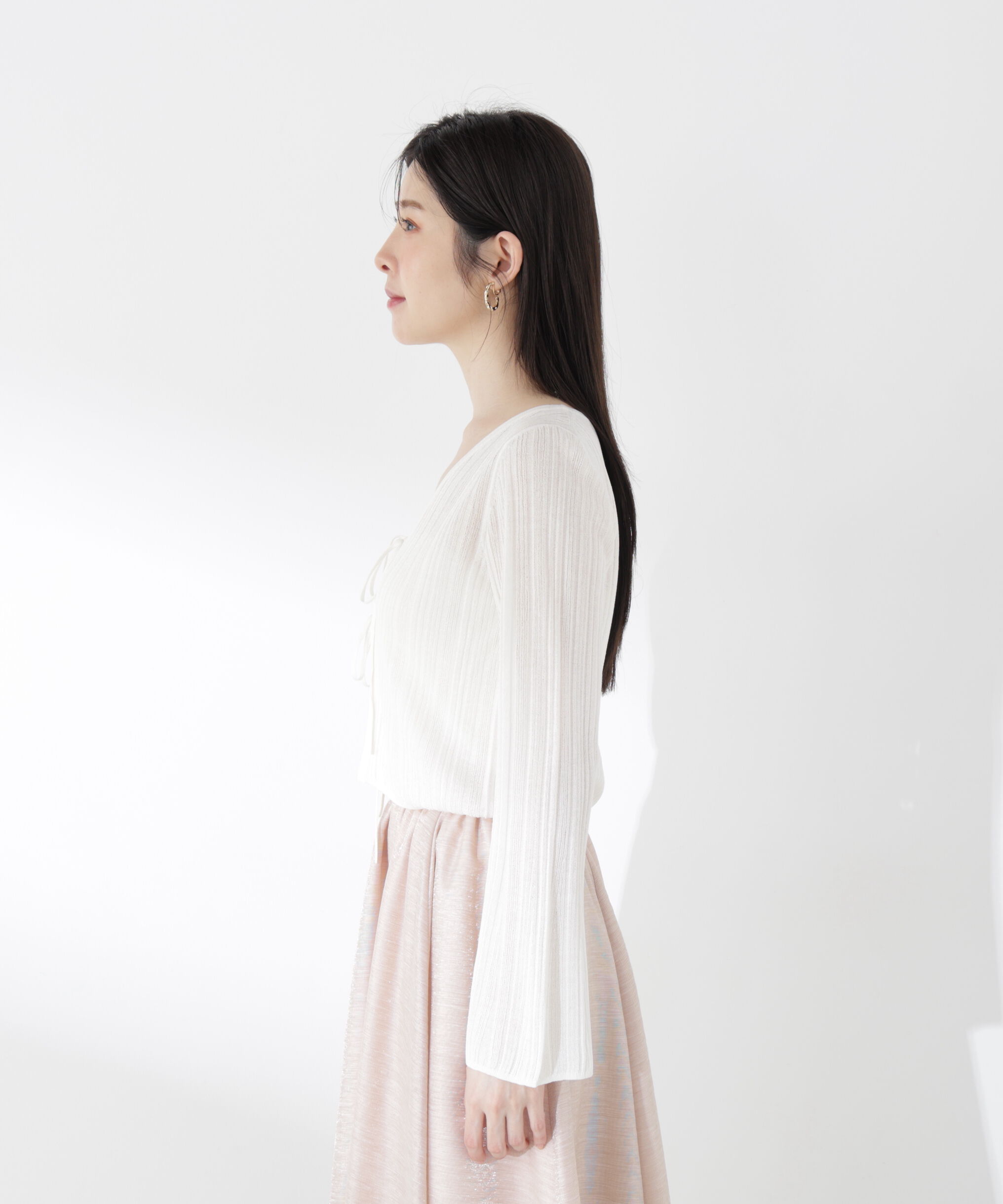 PROPORTION BODY DRESSING「＜中川紅葉さん着用＞シアーリブカーディガン」|カーディガン|