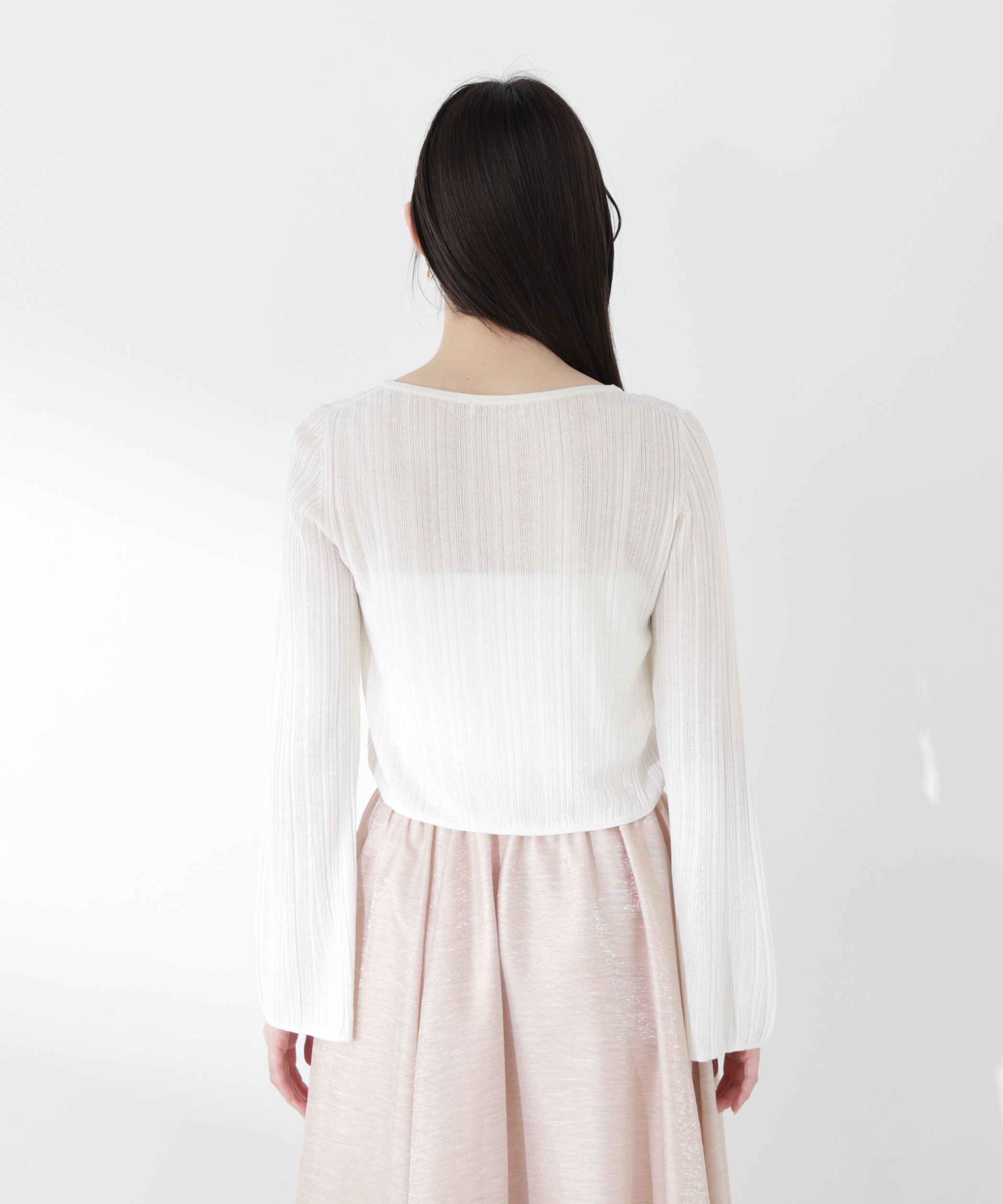 PROPORTION BODY DRESSING「＜中川紅葉さん着用＞シアーリブカーディガン」|カーディガン|