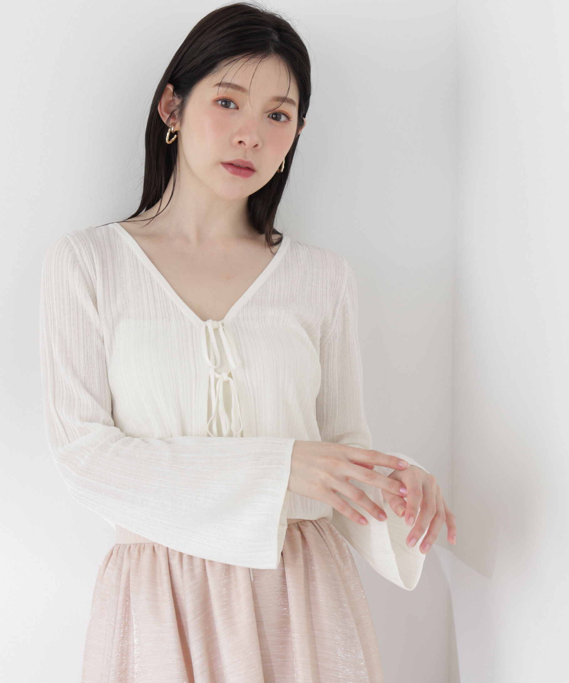 PROPORTION BODY DRESSING「＜中川紅葉さん着用＞シアーリブカーディガン」|カーディガン|