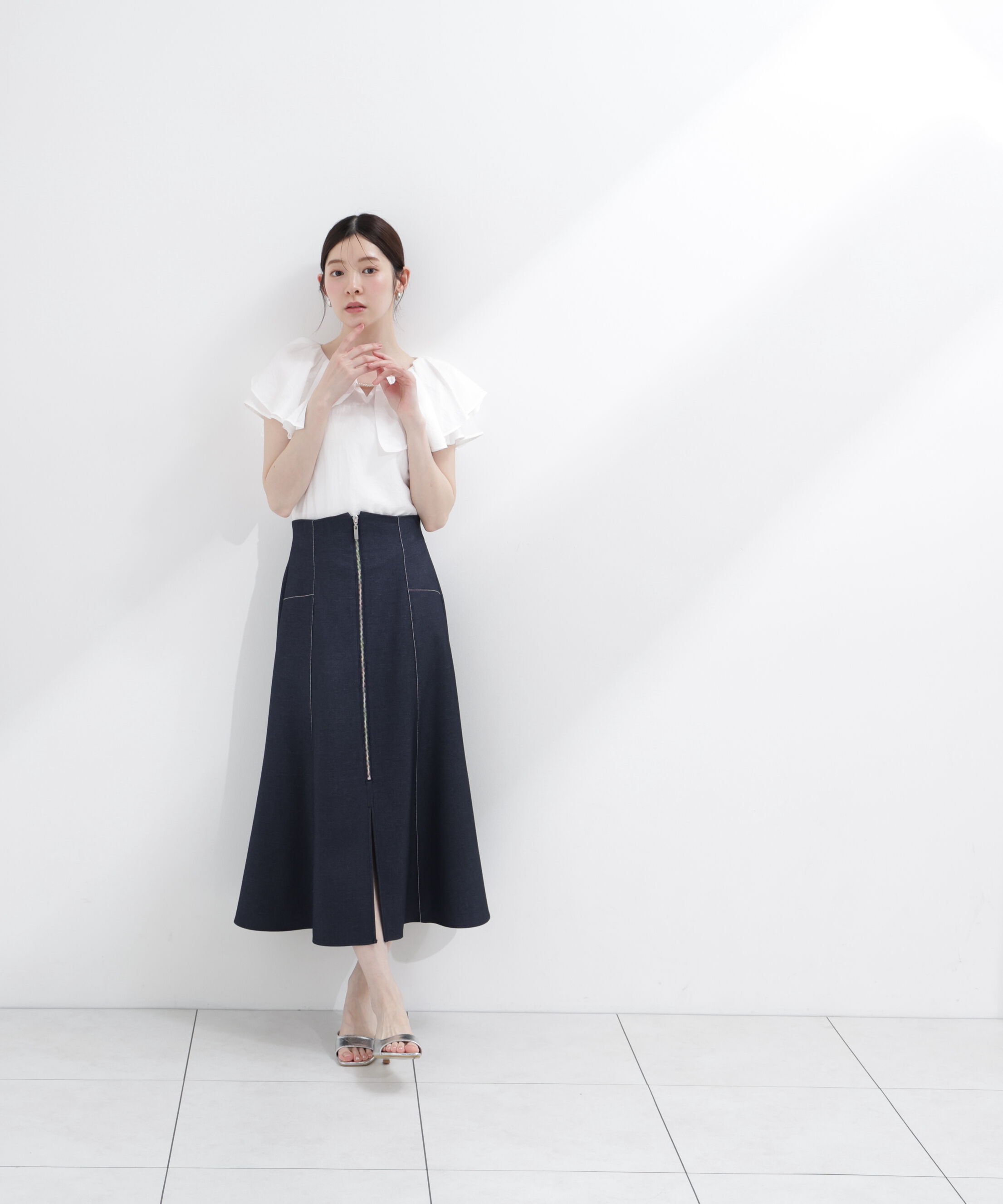 PROPORTION BODY DRESSING「パール付きラッフルブラウス」|シャツ・ブラウス|