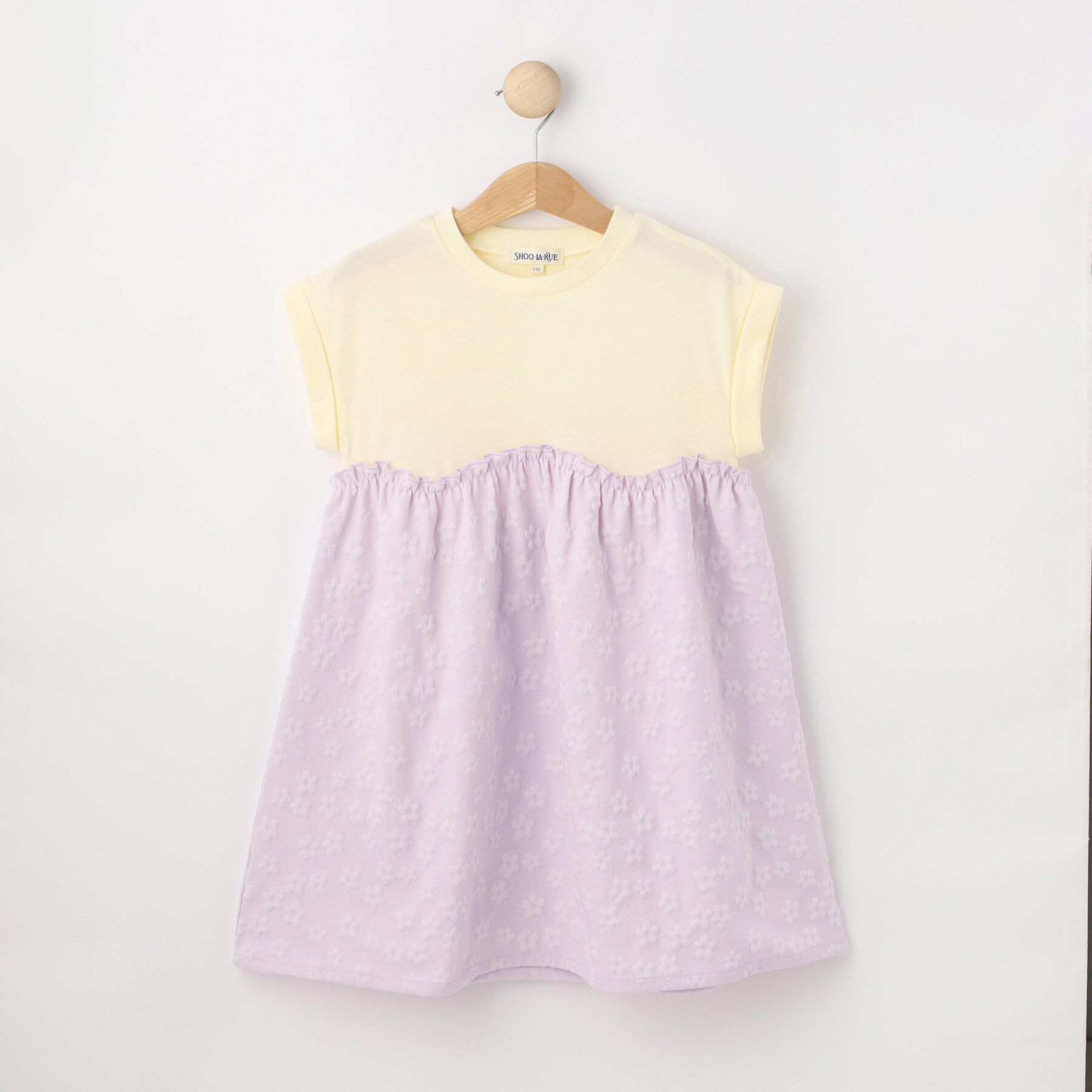 SHOO･LA･RUE「【100-120cm】フラワージャガードドッキングワンピース」|ワンピース|アイボリー(504)