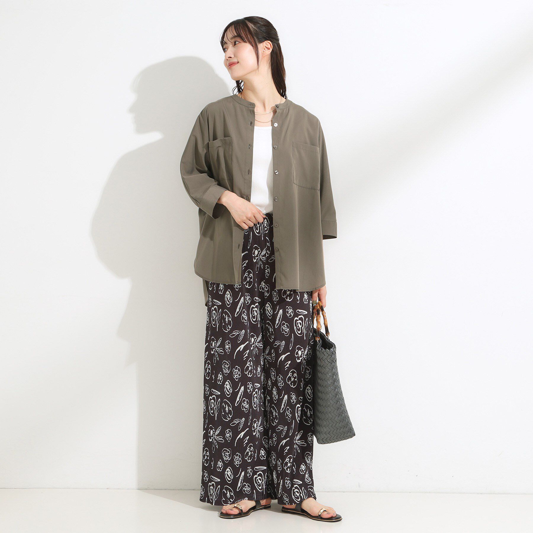 SHOO･LA･RUE「【S-LL/洗濯後しわになりにくい】コットン風 前あきドルマンブラウス」|シャツ・ブラウス|