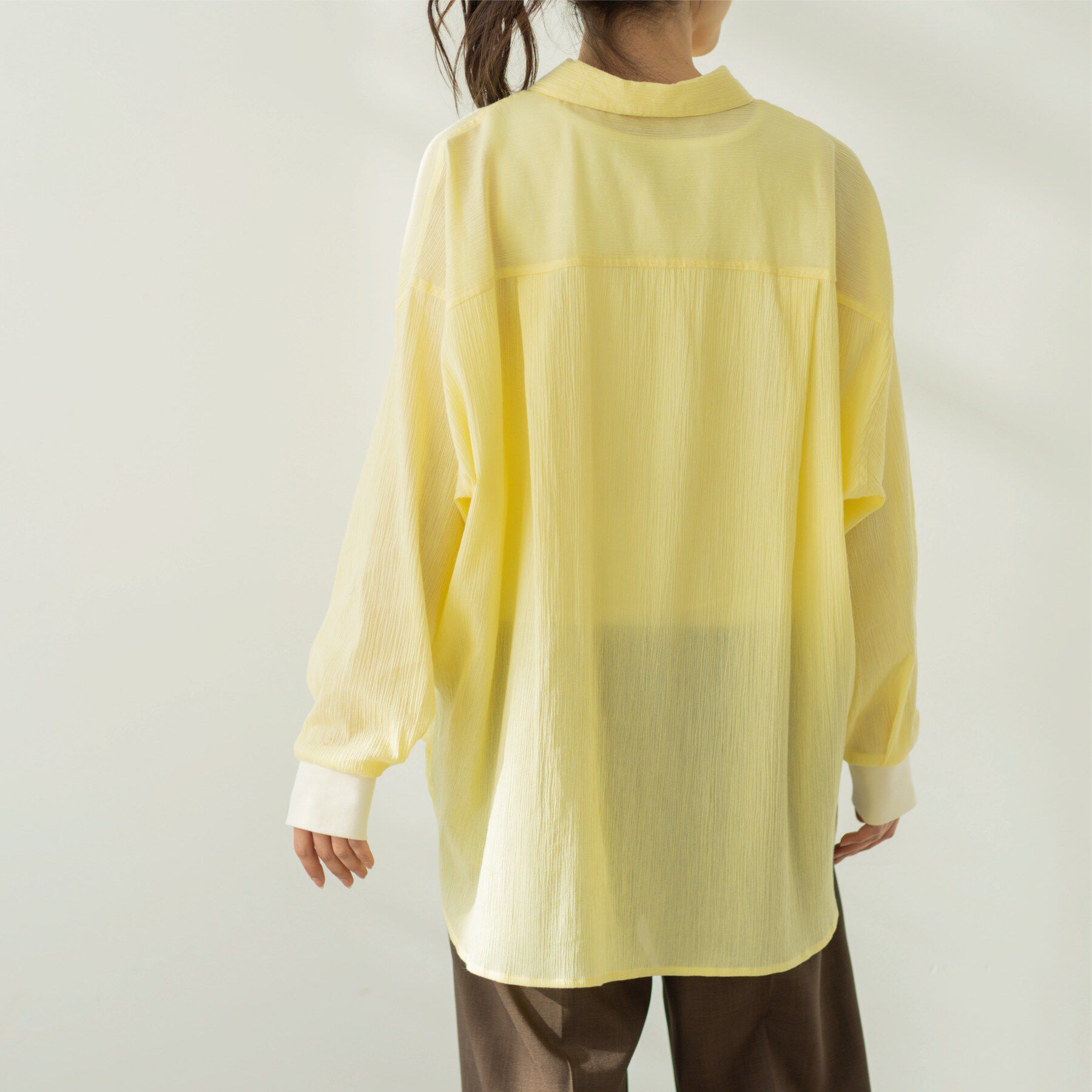 SHOO･LA･RUE「お袖リブ楊柳オーバーシャツ」|シャツ・ブラウス|