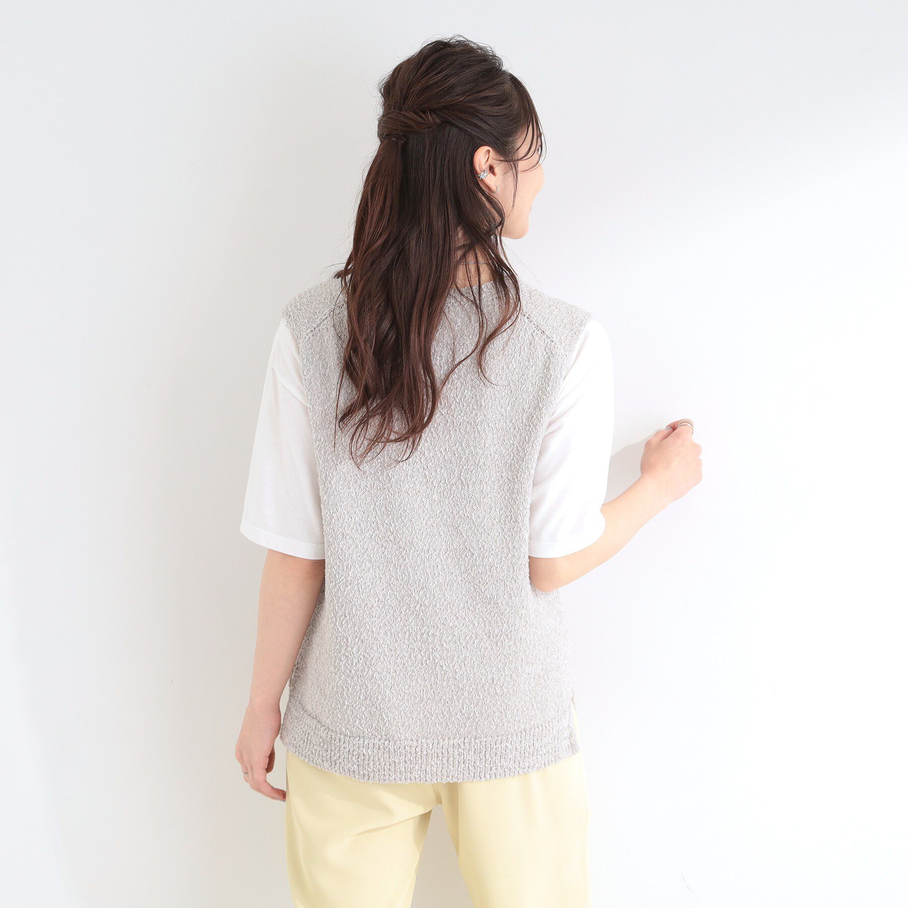 SHOO･LA･RUE「【2点セット/S-LL】ニットベスト＆ロゴTシャツSET」|その他|