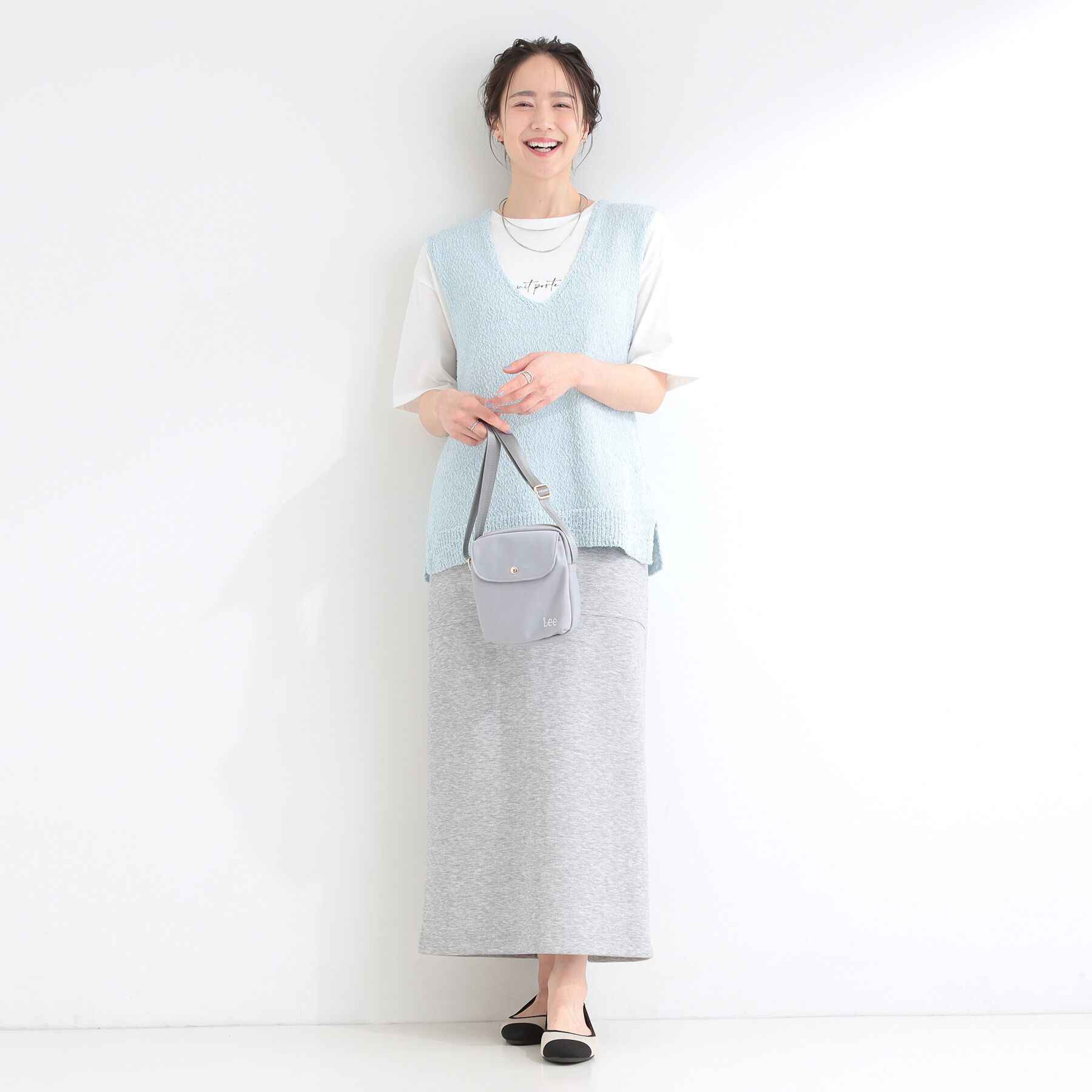 SHOO･LA･RUE「【2点セット/S-LL】ニットベスト＆ロゴTシャツSET」|その他|