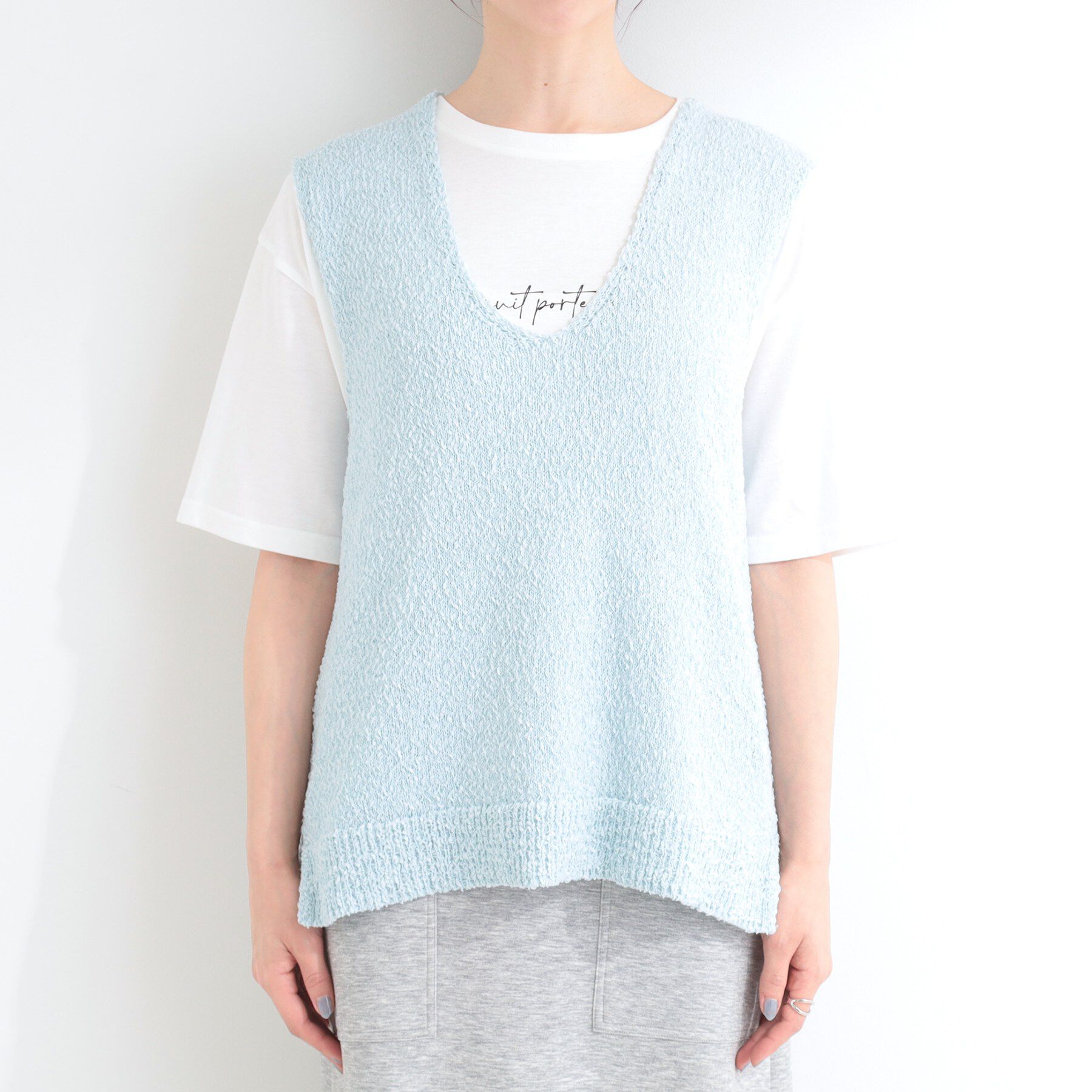 SHOO･LA･RUE「【2点セット/S-LL】ニットベスト＆ロゴTシャツSET」|その他|