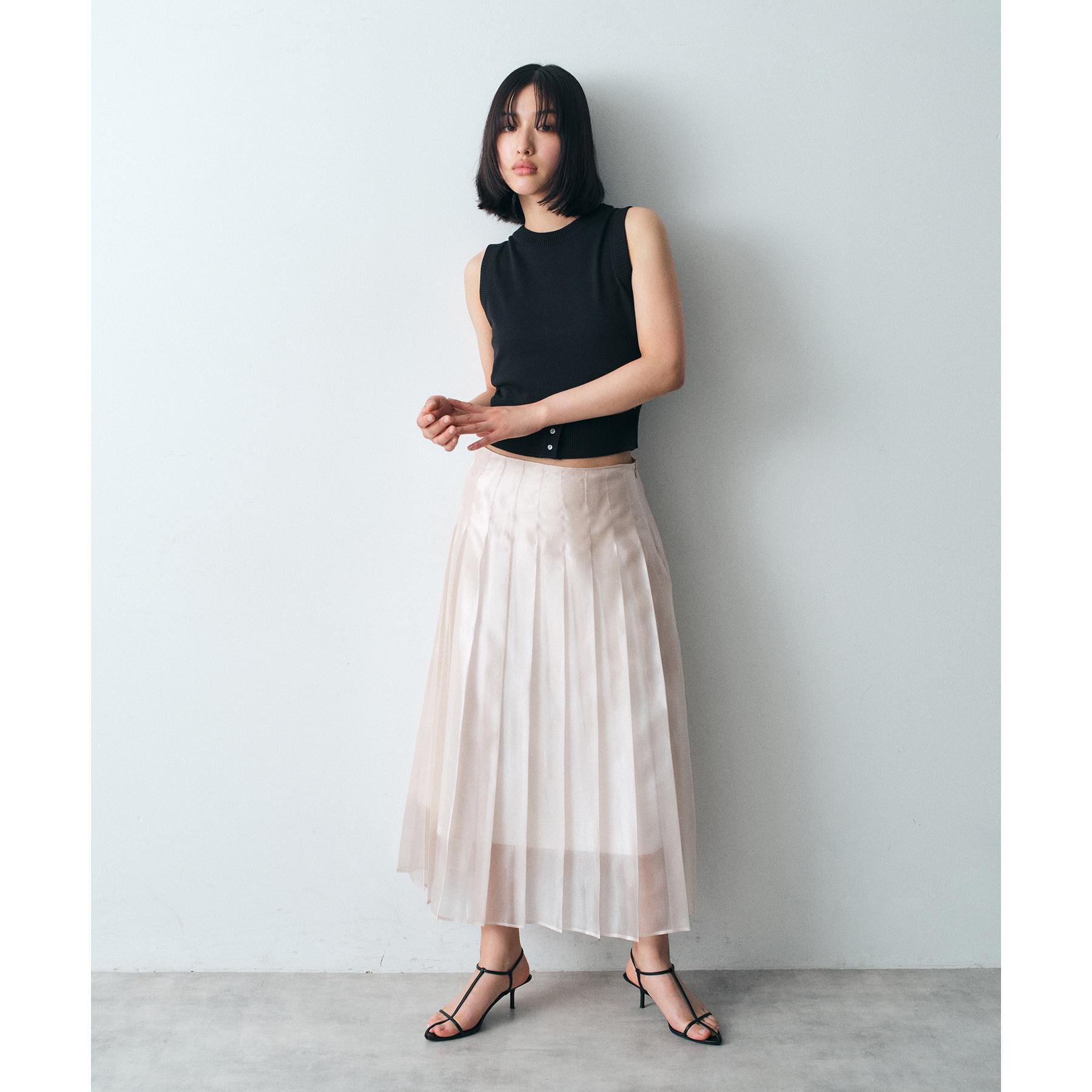 CODE A「shiny sheer pleated skirt」|スカート|