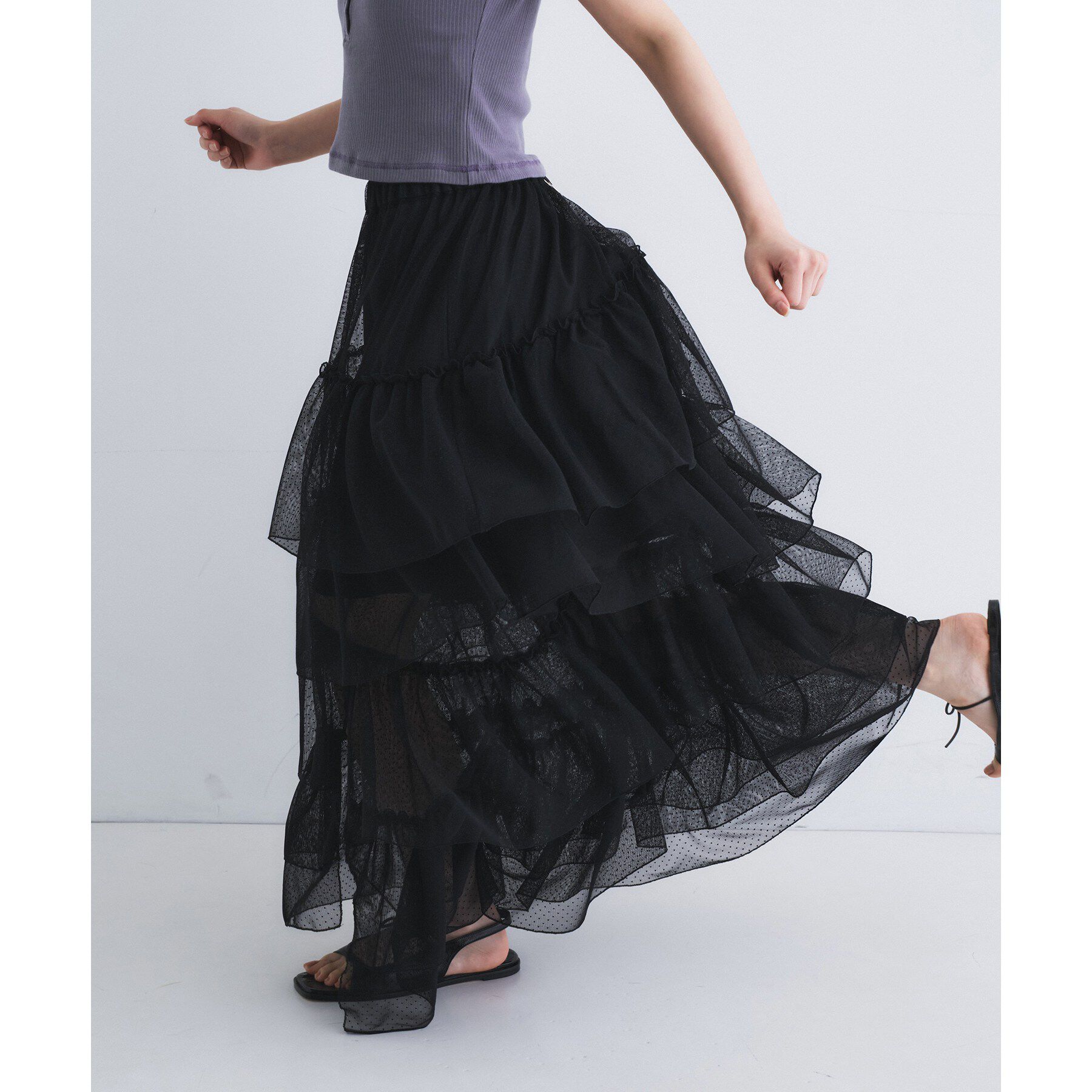 CODE A「M dramatic dot tulle skirt」|スカート|