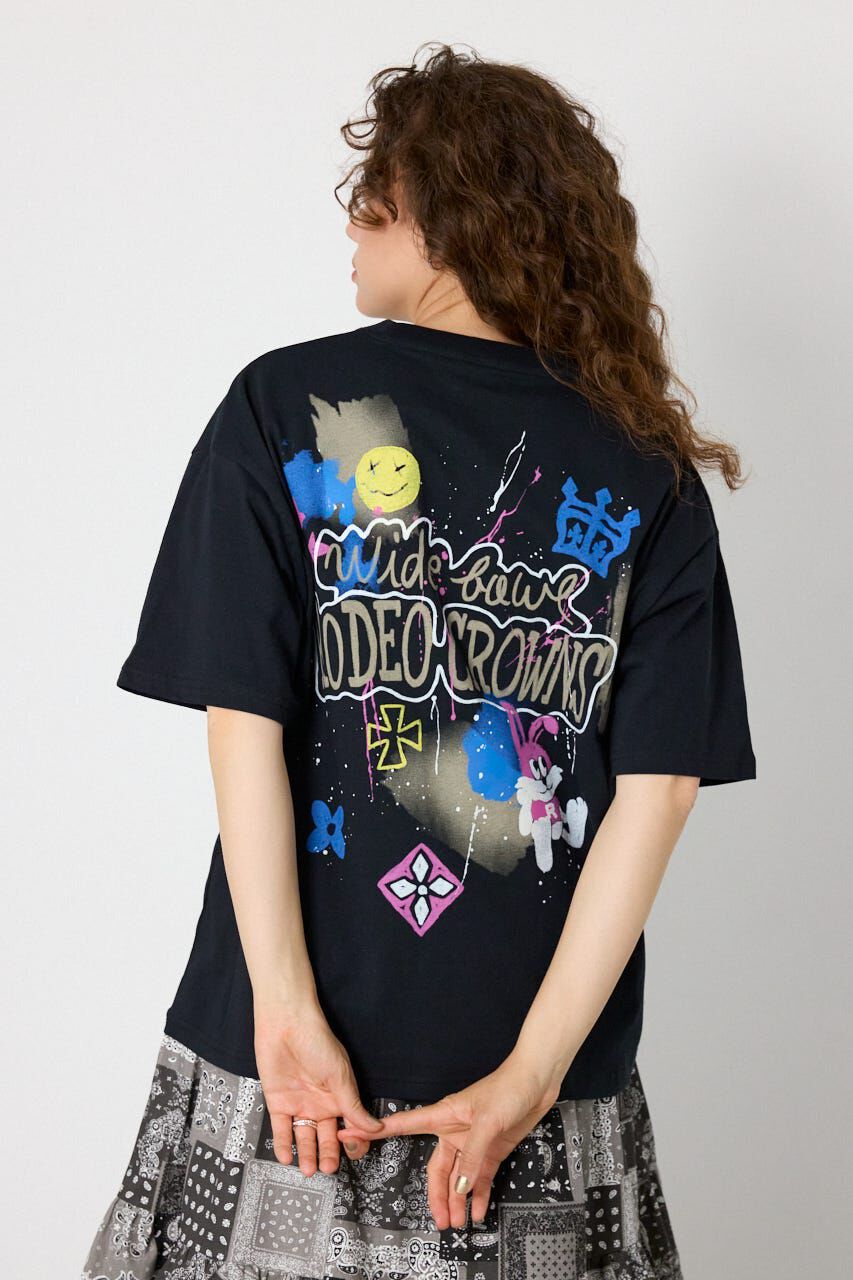 RODEO CROWNS「Spray Graffiti TEE」|Tシャツ・カットソー|BLK