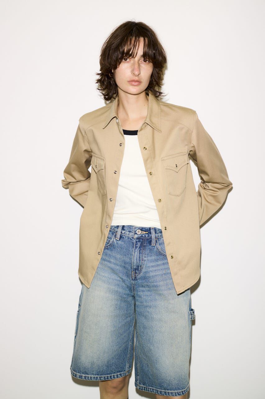 SLY「PK LONG SLEEVE TWILL シャツ」|シャツ・ブラウス|BEG