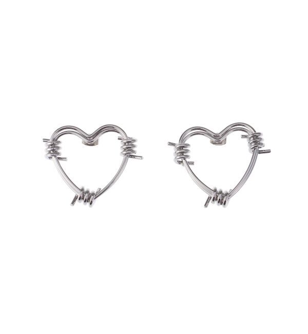 EVRIS「HEART MOTIF HOOP ピアス」|ピアス|シルバー