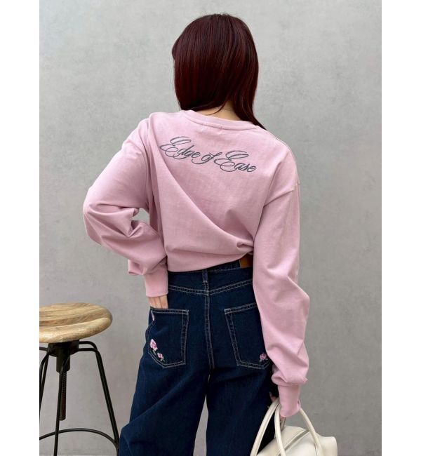 EVRIS「オーバーサイズラインストーングラフィックロンT」|Tシャツ・カットソー|