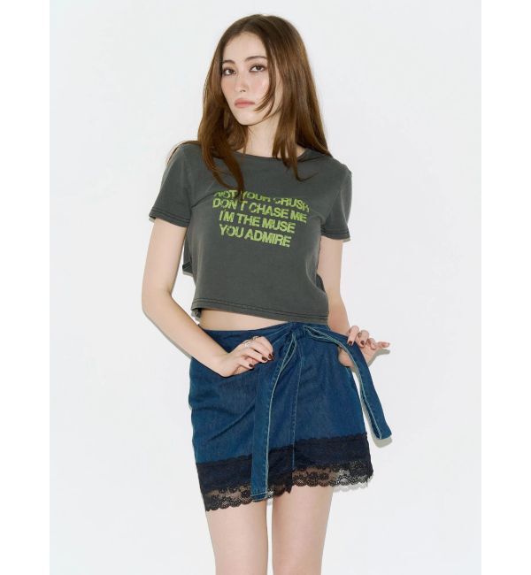 EVRIS「バックオープンクロップドＴシャツ」|Tシャツ・カットソー|