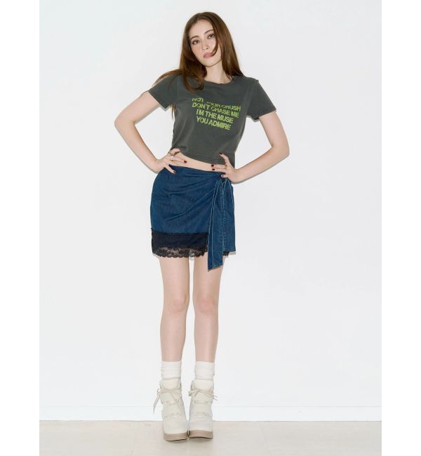 EVRIS「バックオープンクロップドＴシャツ」|Tシャツ・カットソー|