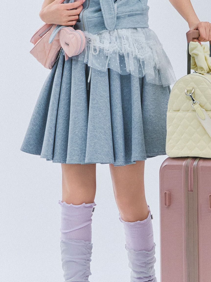 FURFUR「カットソーフレアミニスカート」|スカート|GRY