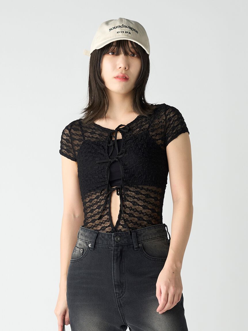 LILY BROWN Lingerie「【LILY BROWN Lingerie】レーシーリボンボディスーツ」|Tシャツ・カットソー|