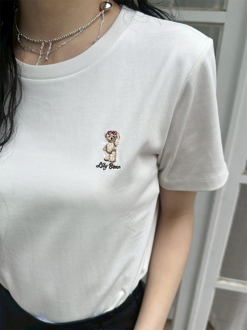 LILY BROWN「【Lily Bear】コンパクトTシャツ(接触冷感)」|Tシャツ・カットソー|