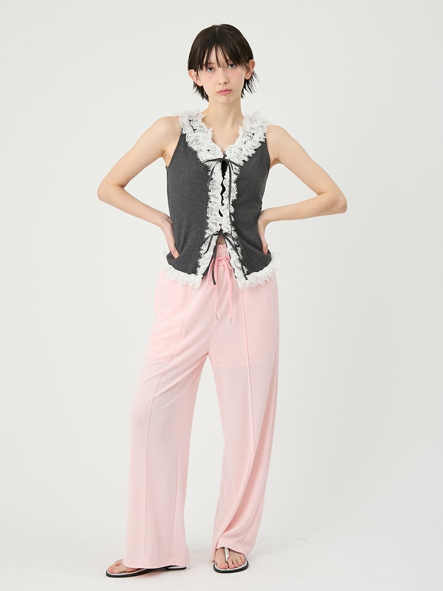 LILY BROWN「レースフリルコンビカットトップス」|Tシャツ・カットソー|