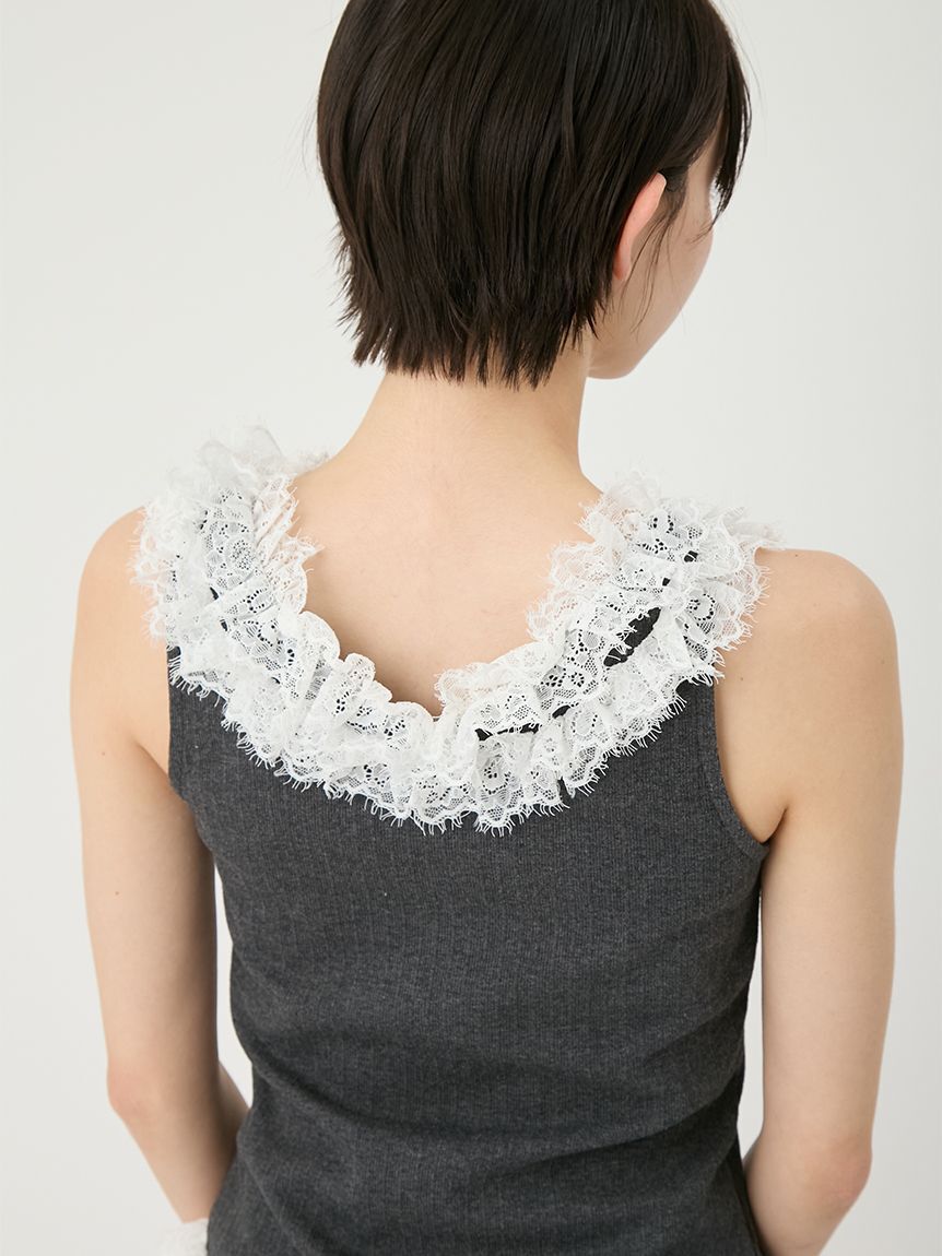 LILY BROWN「レースフリルコンビカットトップス」|Tシャツ・カットソー|
