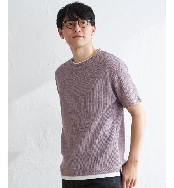 ikka「メランジワッフルフェイクT」|Tシャツ・カットソー|
