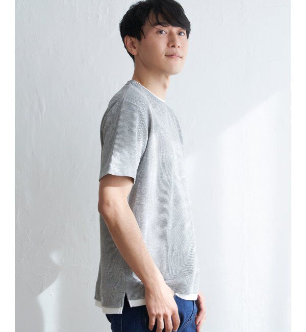 ikka「メランジワッフルフェイクT」|Tシャツ・カットソー|