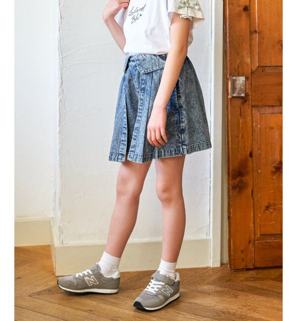 ikka kids「ＷＡＳＨデニムＷラップキュロット」|スカート|