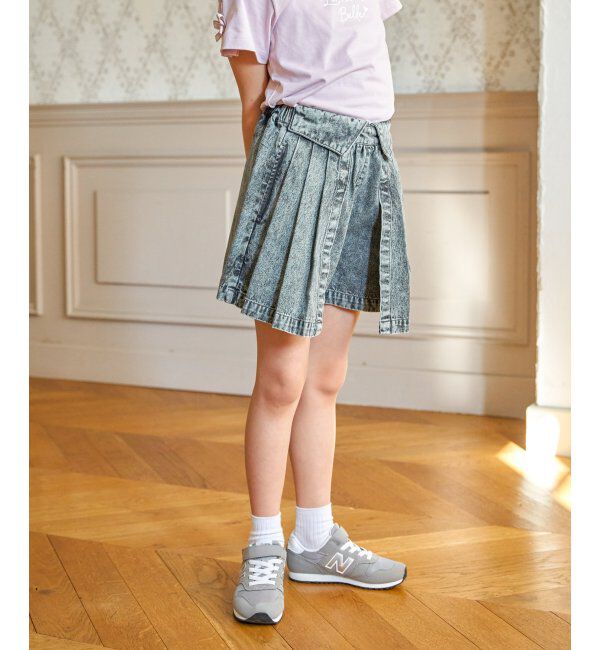 ikka kids「ＷＡＳＨデニムＷラップキュロット」|スカート|