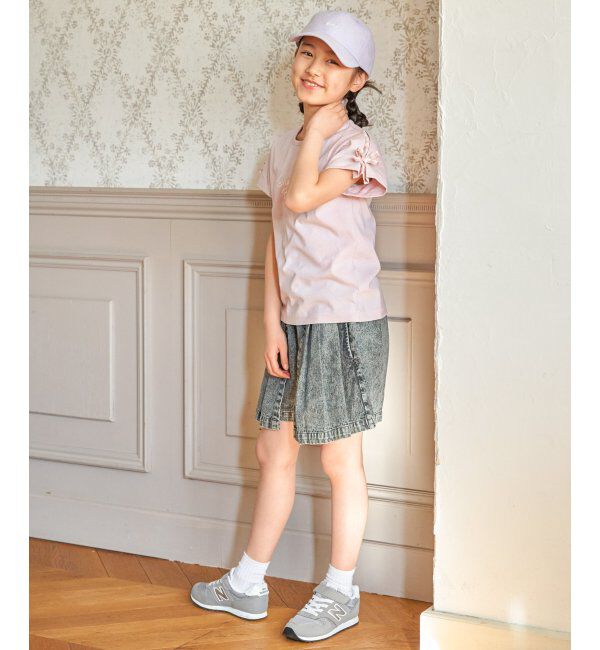 ikka kids「シャンブレー後ろ花リボンキャップ」|その他|