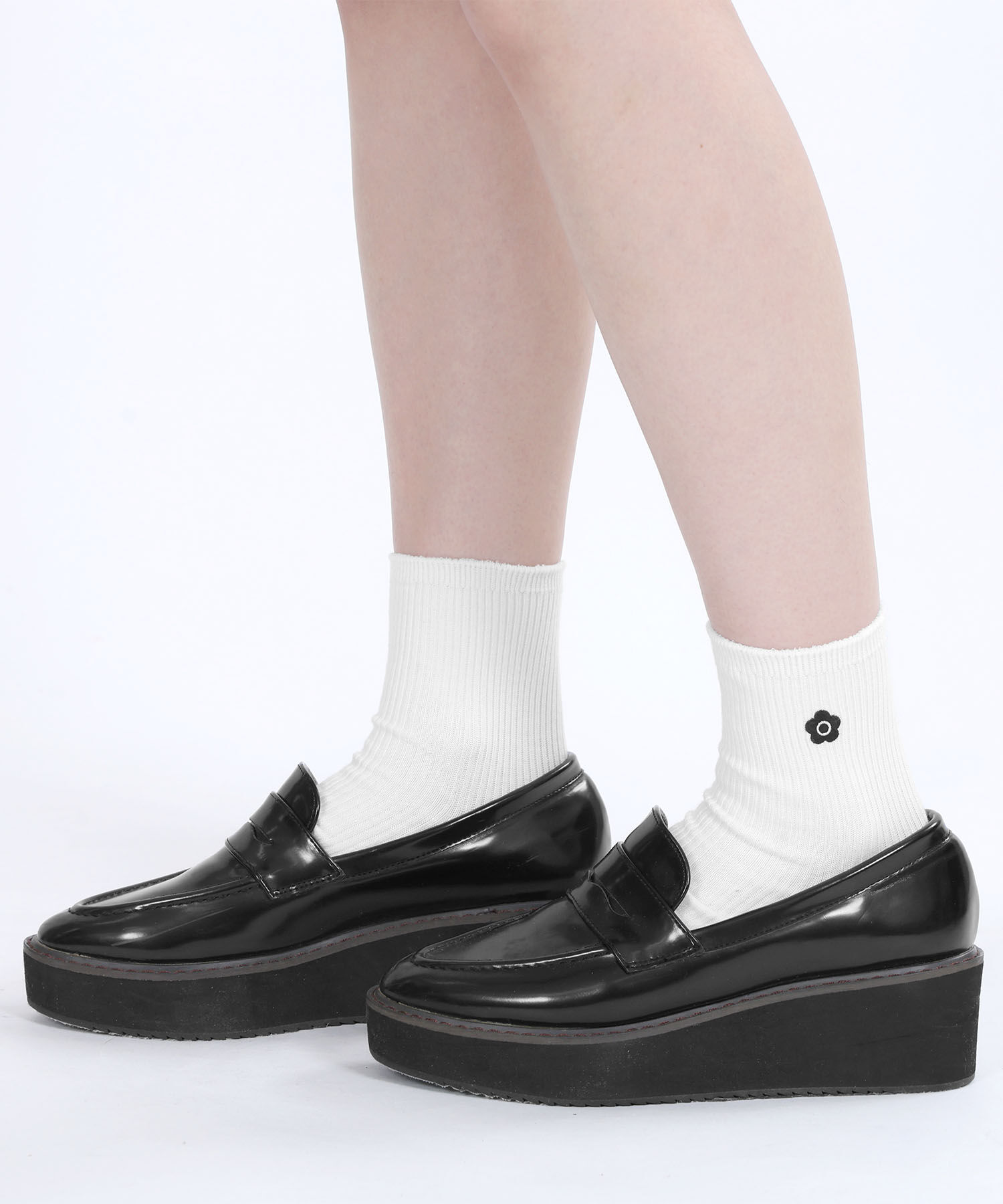 MARY QUANT「ベーシックリブ ソックス」|ソックス|ホワイト