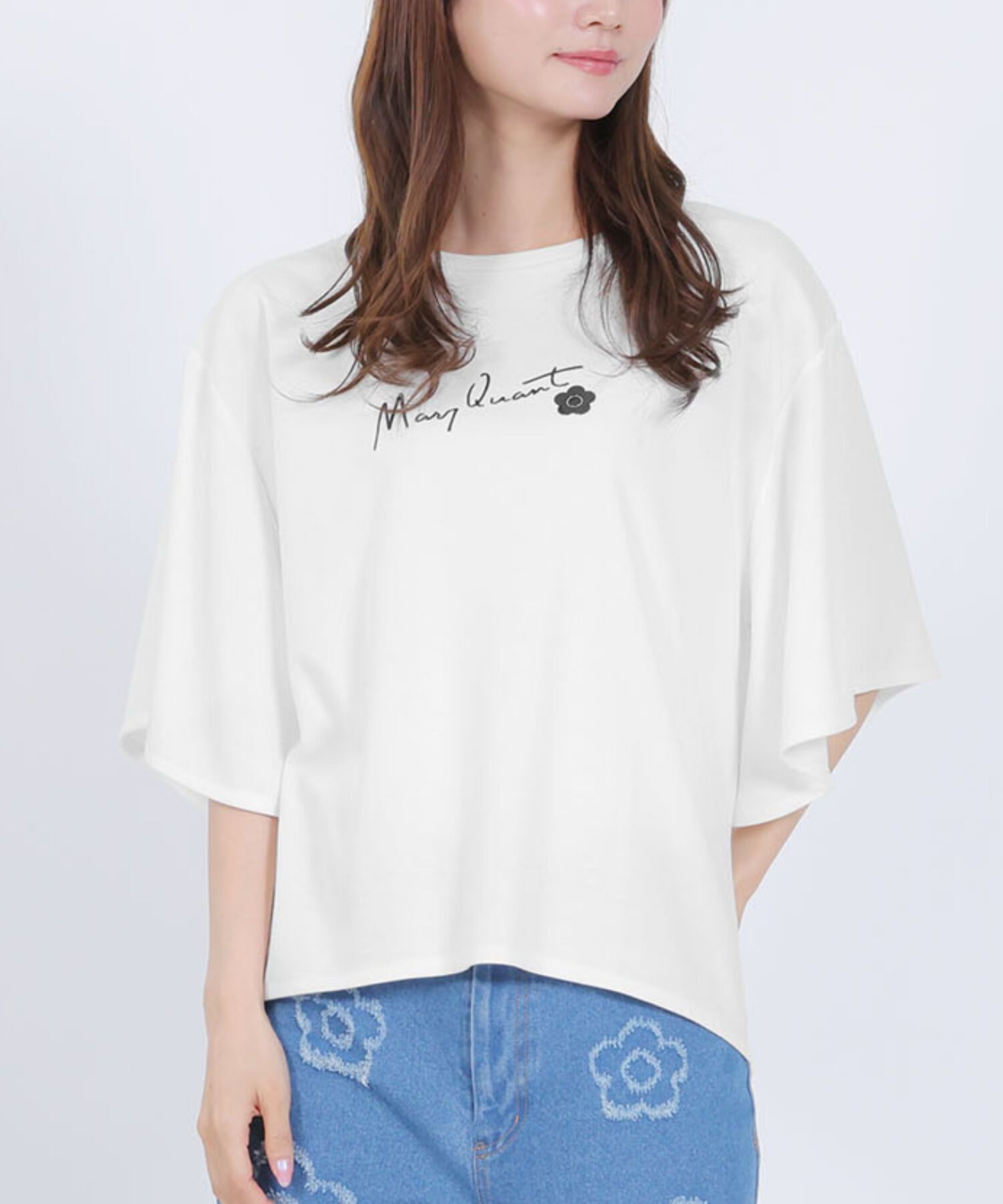 MARY QUANT「サインロゴフレア Tシャツ」|Tシャツ・カットソー|ホワイト
