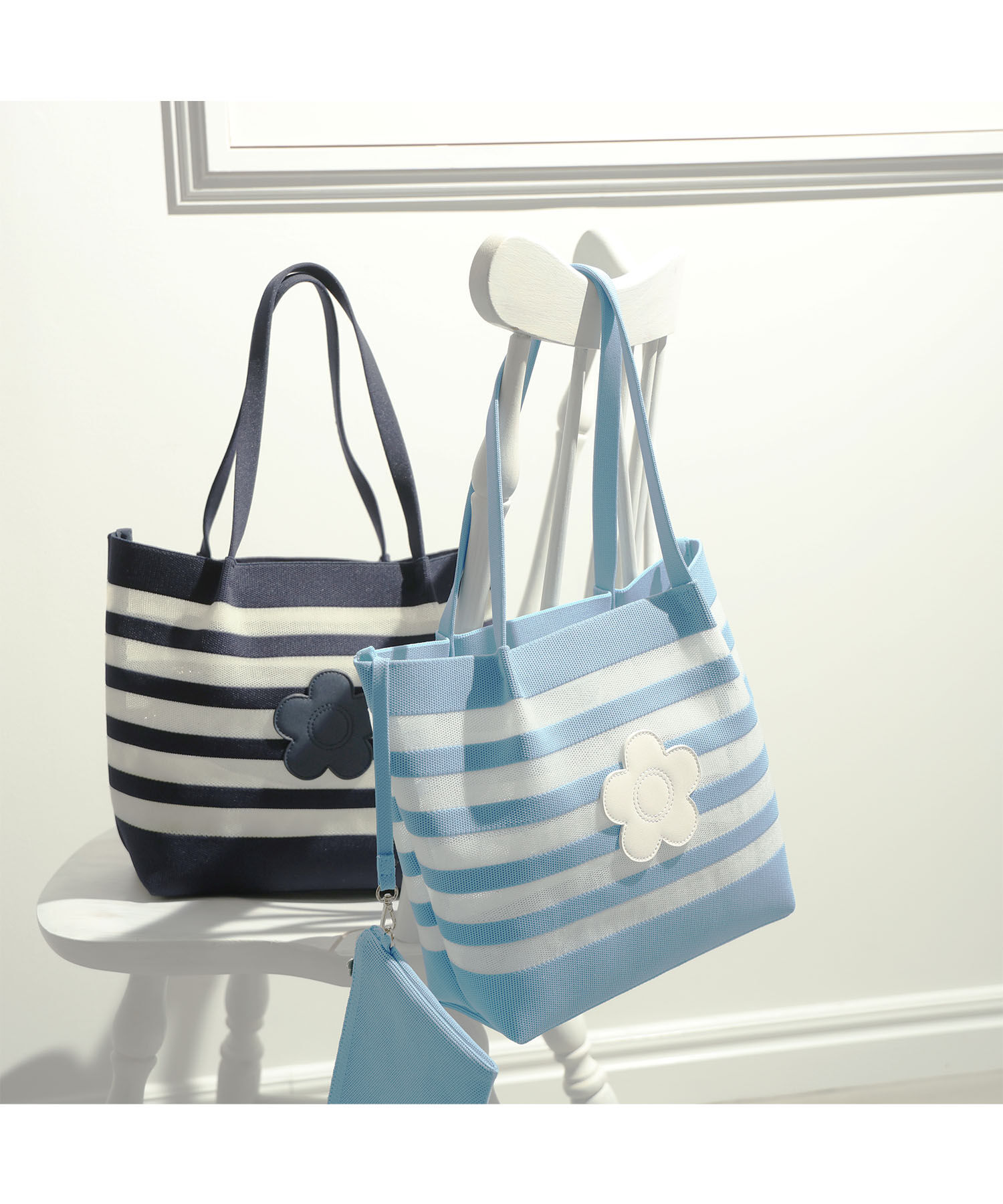 MARY QUANT「メッシュボーダーニット トート」|トートバッグ|