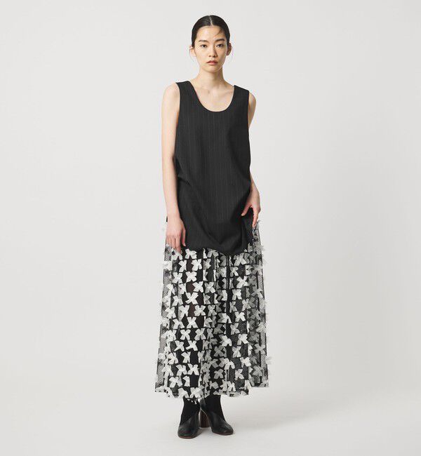 AEWEN MATOPH「＜AEWEN MATOPH＞ドットチュールリボンスカート」|スカート|WHITE