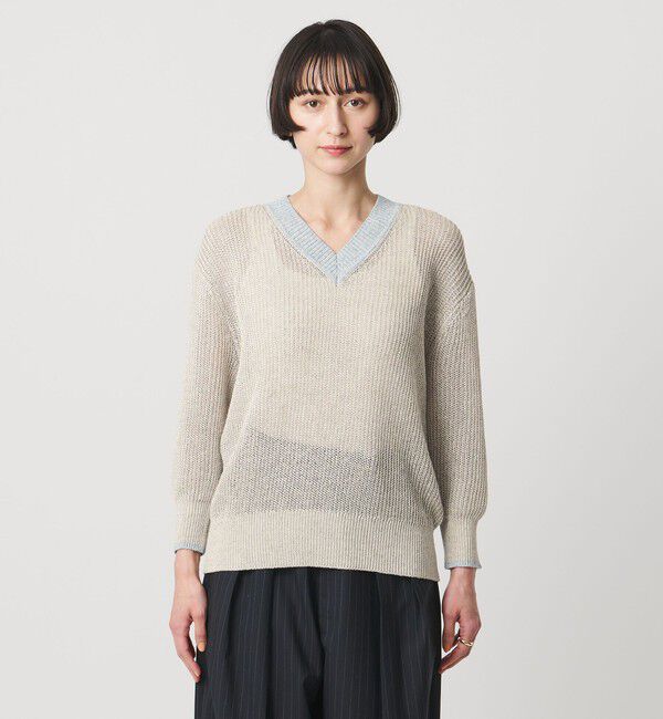 UNITED ARROWS「カラーヤーン Vネック ニット ‐ウォッシャブル‐」|ニット・セーター|