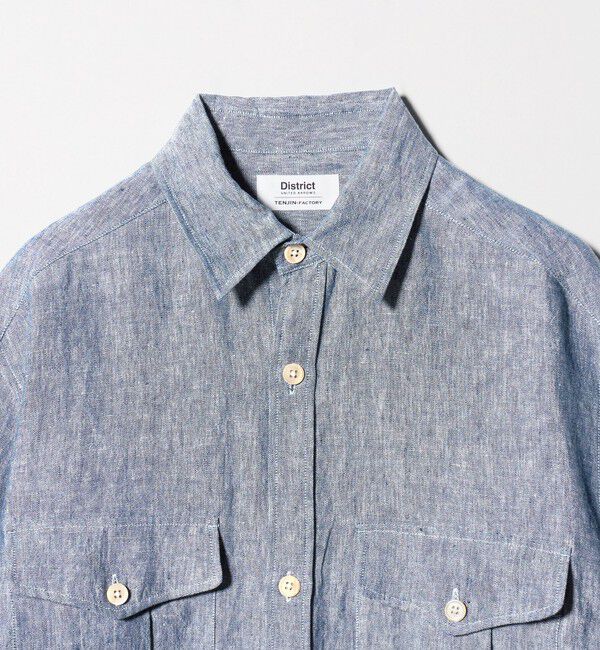 UNITED ARROWS「＜District＞リネン オックスフォード ２ポケット レギュラーカラーシャツ」|カーディガン|