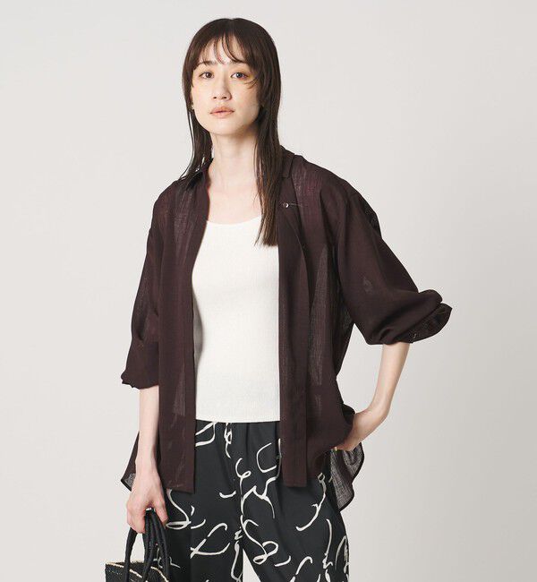 UNITED ARROWS「スラブ シアー シャツ ‐ウォッシャブル‐」|シャツ・ブラウス|DK.BROWN