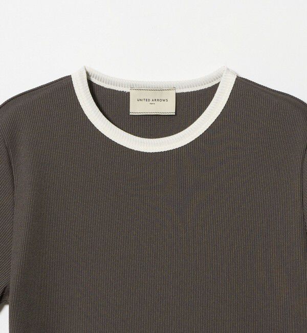 UNITED ARROWS「リブ バイカラーパイピング ショートスリーブ Tシャツ」|Tシャツ・カットソー|