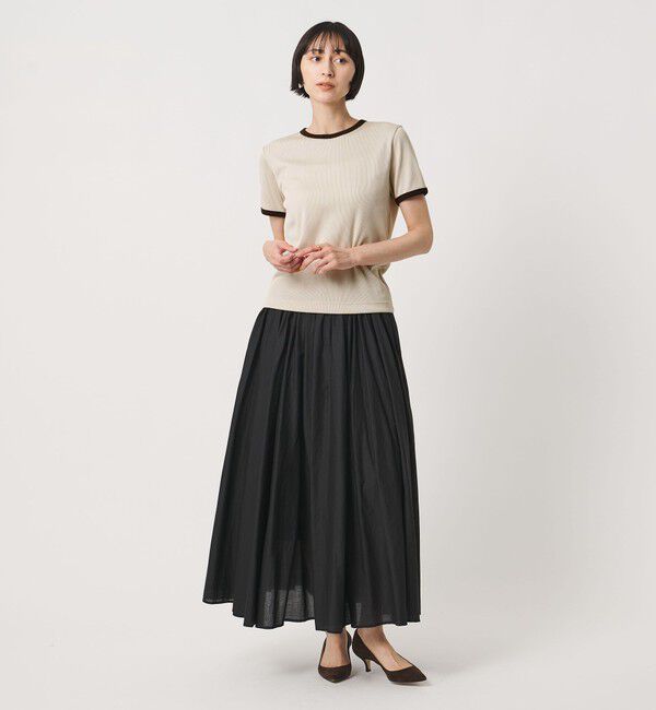 UNITED ARROWS「リブ バイカラーパイピング ショートスリーブ Tシャツ」|Tシャツ・カットソー|