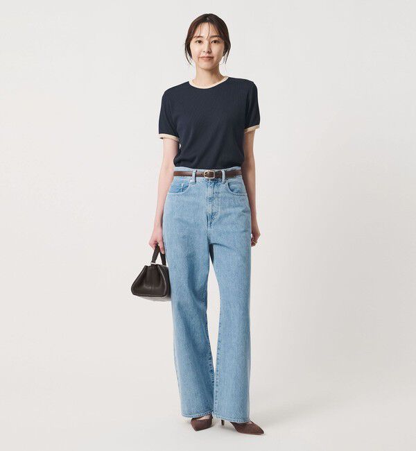 UNITED ARROWS「リブ バイカラーパイピング ショートスリーブ Tシャツ」|Tシャツ・カットソー|