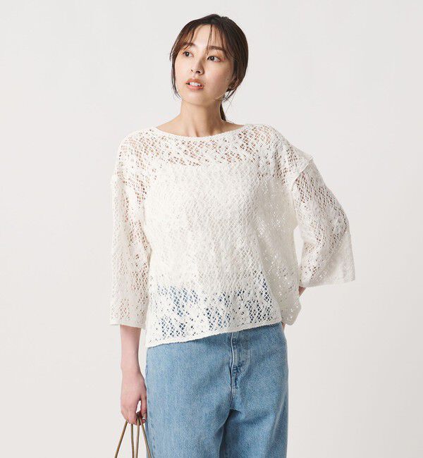 UNITED ARROWS「スパンコール エンブロイダリー プルオーバー ニット ‐ウォッシャブル‐」|ニット・セーター|