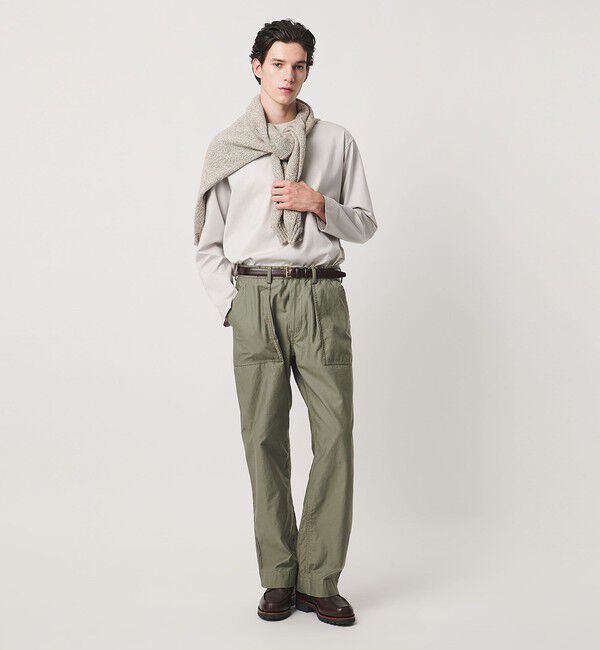 UNITED ARROWS「オーガニックコットン バックサテン ファティーグパンツ」|チノ|